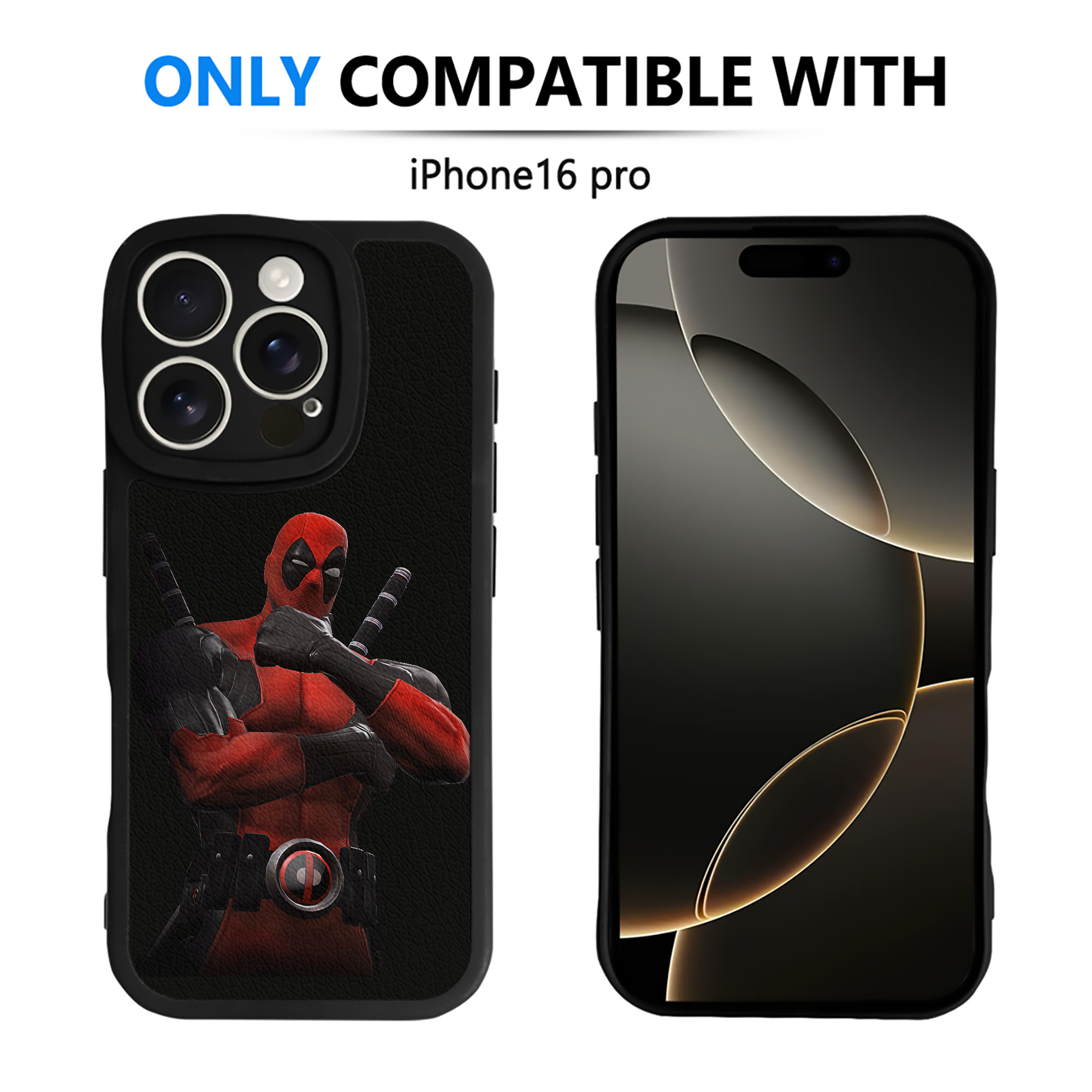 （画像用） Deadpool デッドプール 【iPhone 16シリーズ対応】シリコンスマホケース（レザー調） 材質：シリコン